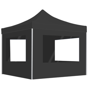 vidaXL, vidaXL Profi-Partyzelt Faltbar mit Wänden Aluminium 3×3m Anthrazit
