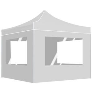 vidaXL, vidaXL Profi-Partyzelt Faltbar mit Wänden Aluminium 3×3m Weiß, vidaXL Profi-Partyzelt Faltbar mit Wänden Aluminium 3×3m Weiß