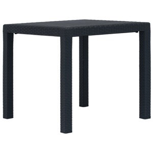 Diverse Hardware, Gartentisch Anthrazit 79 x 79 x 72 cm Kunststoff Rattan-Optik