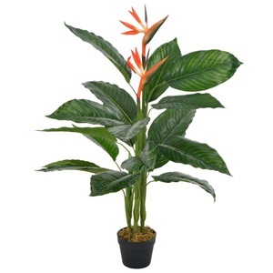 vidaXL, vidaXL Künstliche Pflanze Strelitzia mit Topf Rot 100 cm, vidaXL Künstliche Pflanze Strelitzia mit Topf Rot 100 cm
