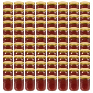 vidaXL, vidaXL Marmeladengläser mit Goldenem Deckel 96 Stk. 230 ml, 