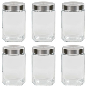vidaXL, vidaXL Vorratsgläser mit Silbernem Deckel 6 Stk. 1700 ml, 