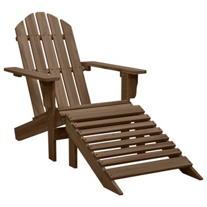 vidaXL, vidaXL Gartensessel mit Fußstütze Holz Braun, vidaXL Gartensessel mit Fußstütze Holz Braun