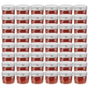vidaXL, vidaXL Marmeladengläser mit Silbernen Deckeln 48 Stk. 110 ml, 