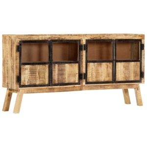 vidaXL, vidaXL Sideboard Braun und Schwarz 160×30×80 cm Raues Mango-Massivholz, vidaXL Sideboard Braun und Schwarz 160×30×80 cm Raues Mangoholz