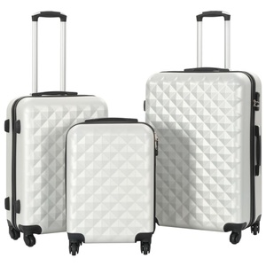 Diverse Hardware, Hartschalen-Trolley-Set 3 Stk. Helles Silber ABS, vidaXL Hartschalen-Trolley-Set 3 Stk. Helles Silber ABS