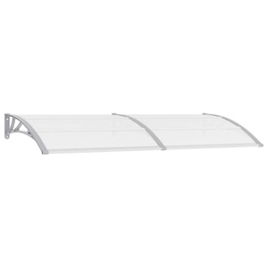 vidaXL, vidaXL Türvordach Grau und Transparent 240×80 cm PC, vidaXL Türvordach Grau und Transparent 240x75 cm PC