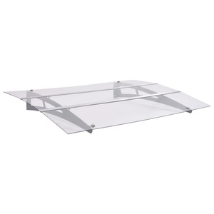 vidaXL, vidaXL Haustürvordach Sibern und Transparent 120×90 cm Polycarbonat, vidaXL Türvordach Silbern und Transparent 120x90 cm Polycarbonat