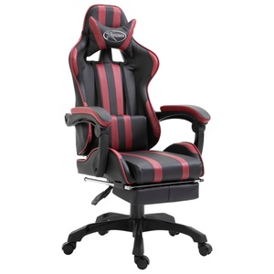 vidaXL, vidaXL Gaming-Stuhl mit Fußstütze Weinrot Kunstleder, 
