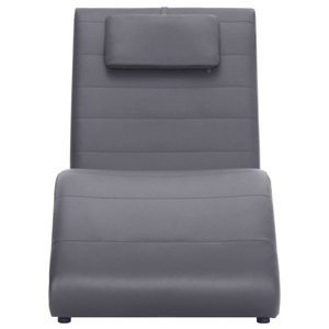 Diverse Hardware, Chaiselongue mit Kissen Grau Kunstleder, vidaXL Chaiselongue mit Kissen Grau Kunstleder