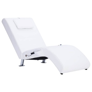 Diverse Hardware, Massage Chaiselongue mit Kissen Weiss Kunstleder, vidaXL Massage-Chaiselongue mit Kissen Weiß Kunstleder