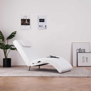 Diverse Hardware, Massage Chaiselongue mit Kissen Weiss Kunstleder, vidaXL Massage-Chaiselongue mit Kissen Weiß Kunstleder