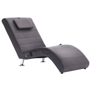 Diverse Hardware, Massage Chaiselongue mit Kissen Grau Kunstleder, vidaXL Massage Chaiselongue mit Kissen Grau Kunstleder