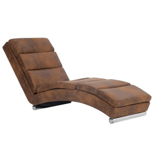 Diverse Hardware, Chaiselongue Braun Wildleder-Optik, vidaXL Chaiselongue Braun Wildleder-Optik