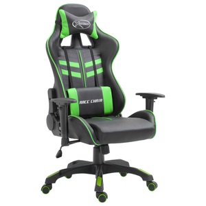 vidaXL, vidaXL Gaming-Stuhl Grün Kunstleder, 