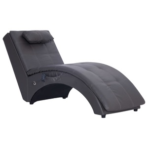 Diverse Hardware, Massage Chaiselongue mit Kissen Grau Kunstleder, vidaXL Massage Chaiselongue mit Kissen Grau Kunstleder