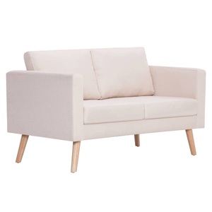 Diverse Hardware, 2-Sitzer-Sofa Stoff Cremeweiss
