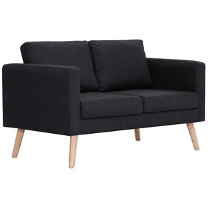 Diverse Hardware, 2-Sitzer-Sofa Stoff Schwarz