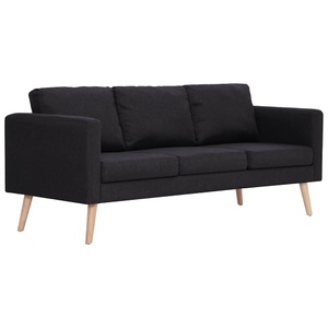Diverse Hardware, 3-Sitzer-Sofa Stoff Schwarz, vidaXL 3-Sitzer-Sofa Stoff Schwarz