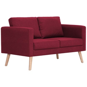 Diverse Hardware, 2-Sitzer-Sofa Stoff Weinrot, vidaXL 2-Sitzer-Sofa Stoff Weinrot