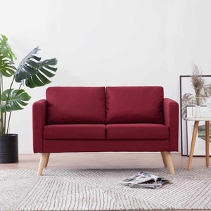 Diverse Hardware, 2-Sitzer-Sofa Stoff Weinrot, vidaXL 2-Sitzer-Sofa Stoff Weinrot