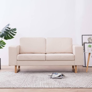 Diverse Hardware, 2-Sitzer-Sofa Stoff Cremeweiss