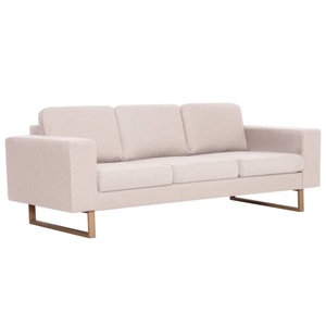 Diverse Hardware, 3-Sitzer-Sofa Stoff Cremeweiss
