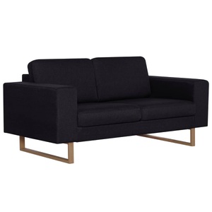Diverse Hardware, 2-Sitzer-Sofa Stoff Schwarz, vidaXL 2-Sitzer-Sofa Stoff Schwarz