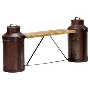 Diverse Hardware, Milchkannen-Sitzbank 150 x 33 x 64 cm Massivholz Mango, 