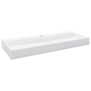 Diverse Hardware, Waschbecken 120 x 46 x 11 cm Mineralguss/Marmorguss Weiss, 