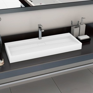 Diverse Hardware, Waschbecken 120 x 46 x 11 cm Mineralguss/Marmorguss Weiss, 