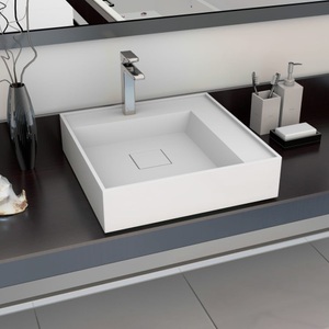 Diverse Hardware, Waschbecken 50 x 50 x 12,3 cm Mineralguss/Marmorguss Weiss, vidaXL Waschbecken 50 x 50 x 12,3 cm Mineralguss/Marmorguss Weiß