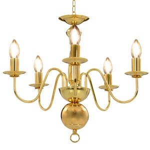 vidaXL, vidaXL Kronleuchter Golden 5 x E14-Glühbirnen, vidaXL Kronleuchter Golden 5 x E14-Glühbirnen