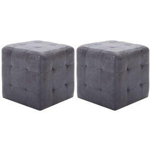 Diverse Hardware, Nachttische 2 Stk. Grau 30x30x30 cm Wildleder-Optik