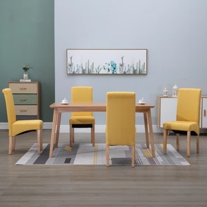 vidaXL, vidaXL Esszimmerstühle 4 Stk. Gelb Stoff, 