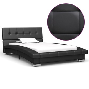 Diverse Hardware, Bettgestell Schwarz Kunstleder 200 x 90 cm, 