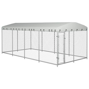 vidaXL, vidaXL Outdoor-Hundezwinger mit Überdachung 8x4x2,3 m, vidaXL Outdoor-Hundezwinger mit Überdachung 7,6x3,8x2,3 m