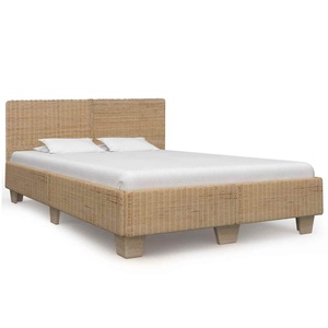 vidaXL, vidaXL Bettrahmen Handgewebt Echtes Rattan 140×200 cm