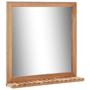 vidaXL, vidaXL Badezimmerspiegel 60×12×62 cm Walnuss Massivholz, vidaXL Badezimmerspiegel 60×12×62 cm Walnuss Massivholz