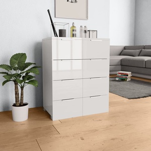 vidaXL, vidaXL Sideboard Hochglanz Weiß 60×35×76 cm Spanplatte