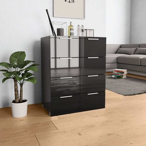 vidaXL, vidaXL Sideboard Hochglanz Schwarz 60×35×76 cm Spanplatte