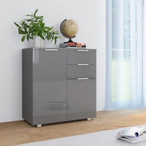 vidaXL, vidaXL Sideboard Hochglanz Grau 71×35×76 cm Spanplatte