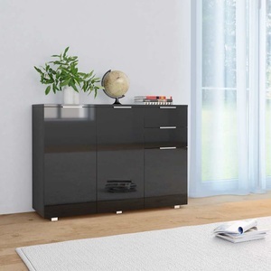 Diverse Hardware, Sideboard Hochglanz-Schwarz 107 x 35 x 76 cm