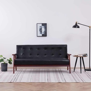 Diverse Hardware, 3-Sitzer-Sofa Schwarz Kunstleder, vidaXL Sofa 3-Sitzer Schwarz Kunstleder