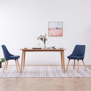 vidaXL, vidaXL Esszimmerstühle 2 Stück Blau Stoff, 