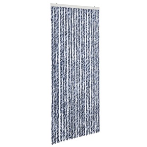 Diverse Hardware, Insektenschutz-Vorhang 56 x 185 cm Blau, Weiss und Silbern, vidaXL Insektenschutz-Vorhang Blau, Weiß und Silbern 56x185cm Chenille