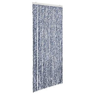 Diverse Hardware, Insektenschutz-Vorhang 90 x 220 cm Blau, Weiss und Silbern, vidaXL Insektenschutz-Vorhang Blau, Weiß und Silbern 90x220cm Chenille