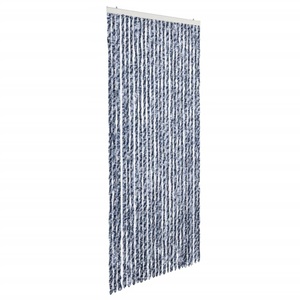 Diverse Hardware, Insektenschutz-Vorhang 100 x 220 cm Blau, Weiss und Silbern, vidaXL Insektenschutz-Vorhang Blau Weiß Silbern 100x220cm Chenille