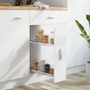 vidaXL, vidaXL 2-stufiger Ausziehbarer Küchen-Drahtkorb Silbern 47x15x54,5 cm, vidaXL 2-stufiger Ausziehbarer Küchen-Drahtkorb Silbern 47x15x54,5 cm