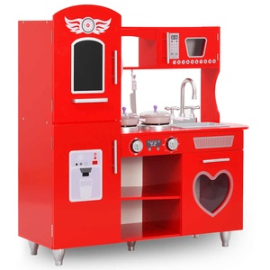 vidaXL, vidaXL Kinderspielküche MDF 84×31×89 cm Rot